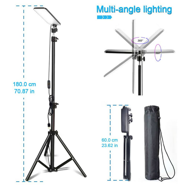 Freshtop Camping Light,1680 Lumen Portable Light, LED Barbecue Lamp, Work Lights with Stand for Camping, Adjustable Metal Telescoping Tripod 6ft, USB