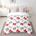 thumbnail image 2 of Homewish Red Ribbon Bowknot 7-Piece Reversible King Comforter Set, Princess Design, 2 of 8