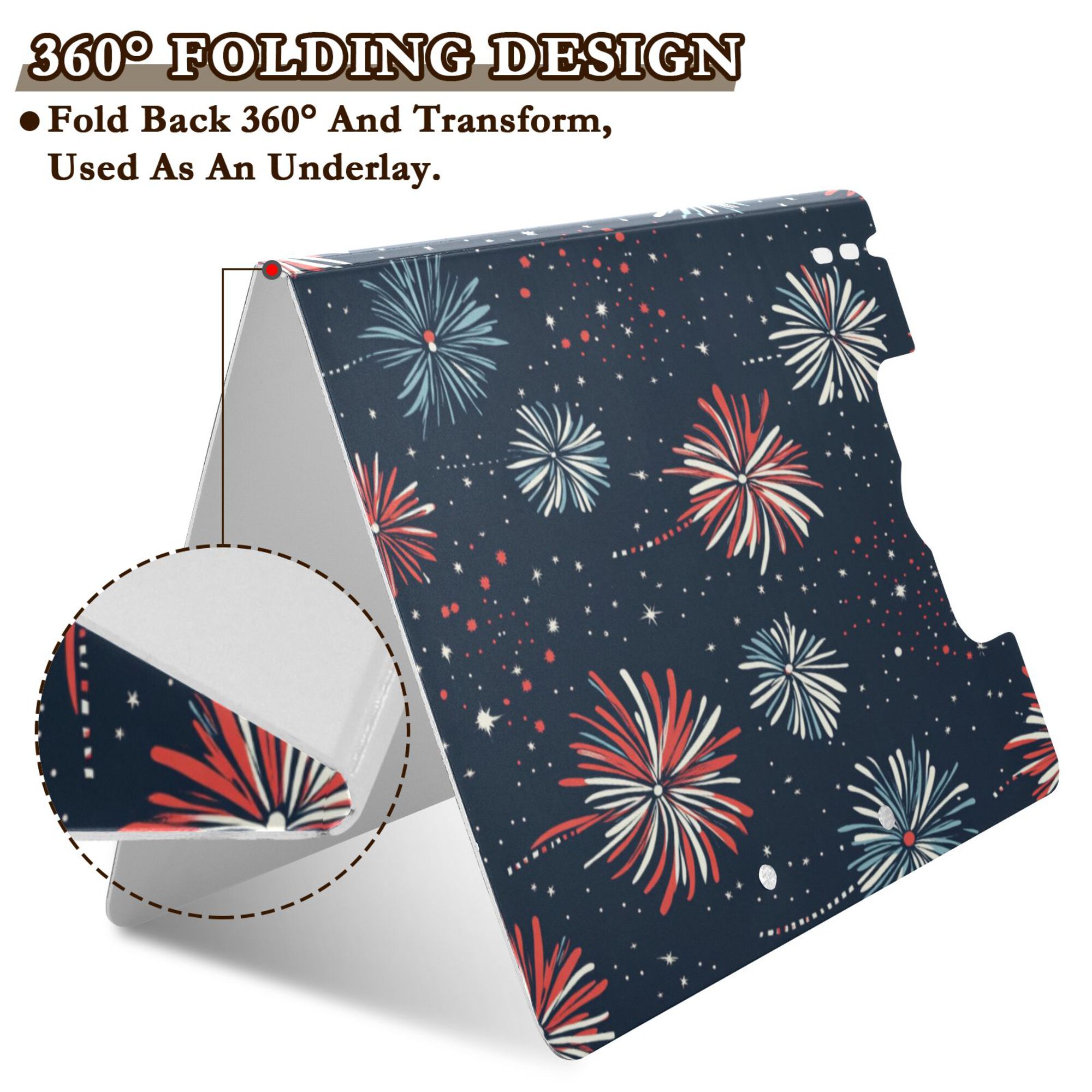 FORMRS A4 Clipboard Folder with Pen Holder Horizontal Foldable School Office Binder, Starry Fireworks Pattern