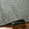 thumbnail image 5 of Hauteloom Ayumu Boho Hand Woven Natural Fiber Wool Area Rug - Farmhouse Solid Color Bordered Carpet for Living Room, Bedroom, Dining Room - Gray, Black, Charcoal - 9' x 12', 5 of 7