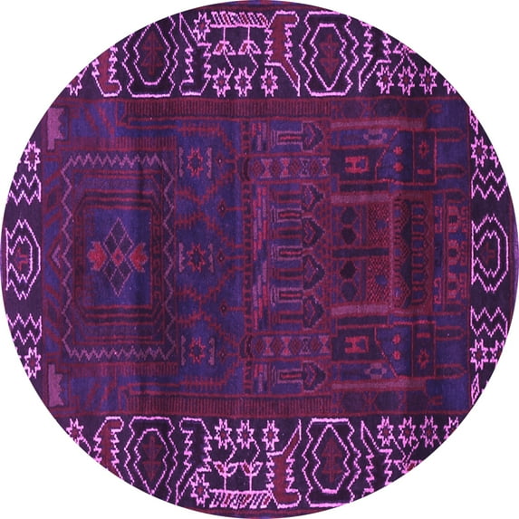 Ahgly Company Indoor Round Persian Purple Traditional Area Rugs, 7' Round