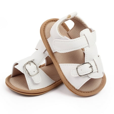 

Cathalem Toddlers Sandals for Boys Infant Boys Girls Open Toe Solid Shoes First Walkers Shoes Summer Toddler Water Sandals White 6 Months