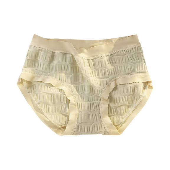 Ashirexll Plus Size Underwear for Women, Ladies Underwear Panties, Womens Solid Color Breathable Middle Waist Abdominal Support Briefs
