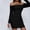 Black-dresses for women, variant on RongHuan Bodycon Dress for Women Off Shoulder Mini Dress Elegant Long Sleeve Dresses Pleated Guest Gown
