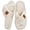 Beige, variant on Women's Slippers Fuzzy Plush Cross Band Open Toe Cozy Warm Indoor Non-Slip House Shoes