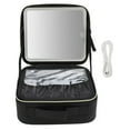 thumbnail image 2 of LED Makeup Bag, Large Capacity Portable Makeup Bag with 3 Color Lights Dimmable Travel Makeup Bag with LED Mirror for Travel and Home Use, 2 of 7