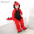 thumbnail image 2 of Conjunto de pijama de dinosaurio rojo Kigurumi para niños, mono de franela suave y cálida, traje de Cosplay de Animal rosa, ropa de fiesta para invierno, 2 of 4