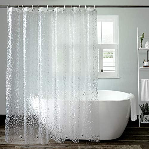 EurCross Shower Curtain Semi Transparent Shower Curtain Waterproof Anti Mould 