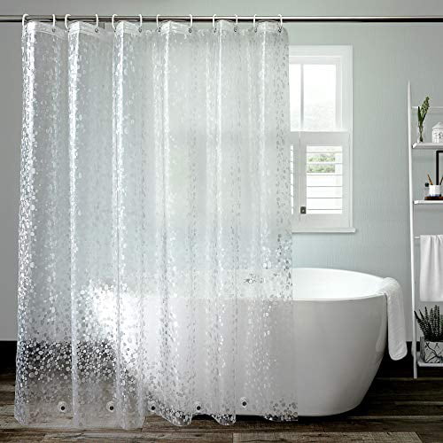 Aoohome Eva Pebble Decor Shower Curtain, 96 Length White Shower Curtain