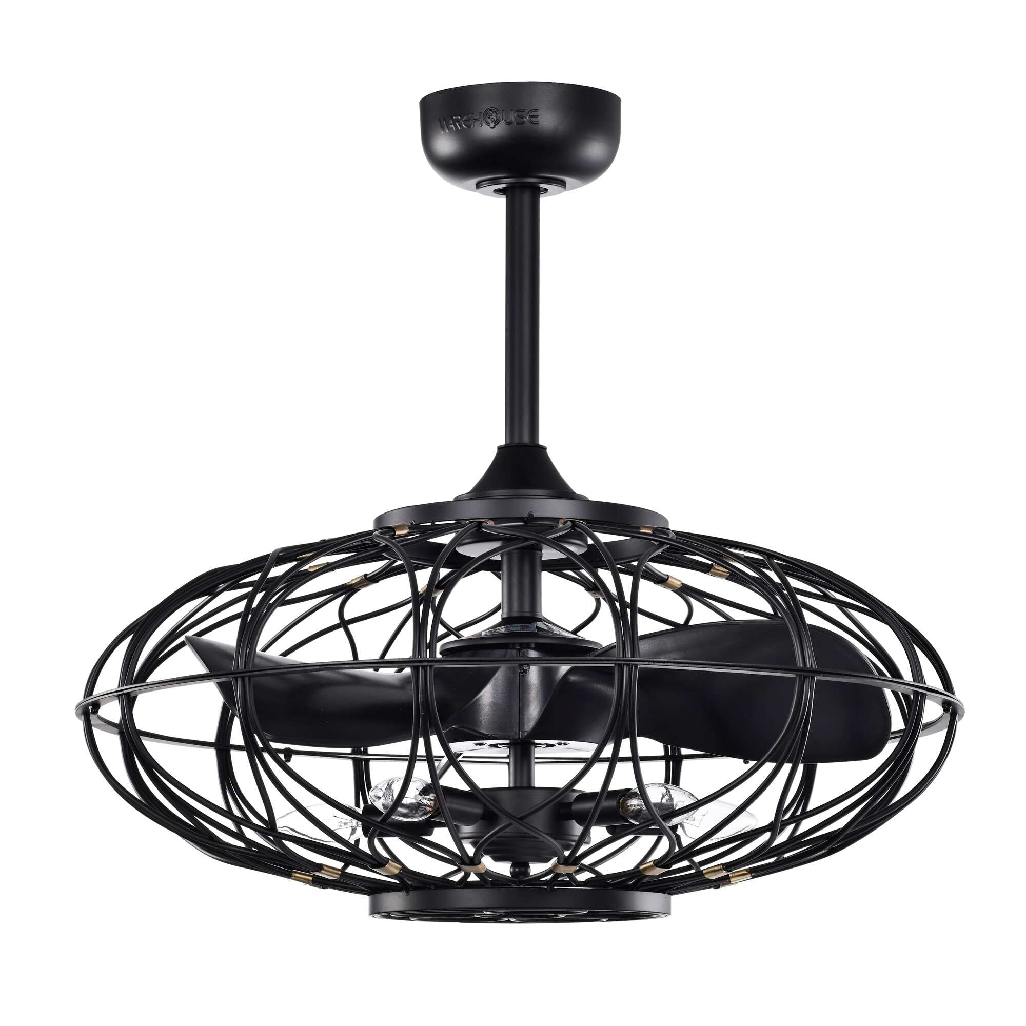 Melton 26 in. 5-Light Indoor Matte Black Finish Ceiling Fan with Light Kit