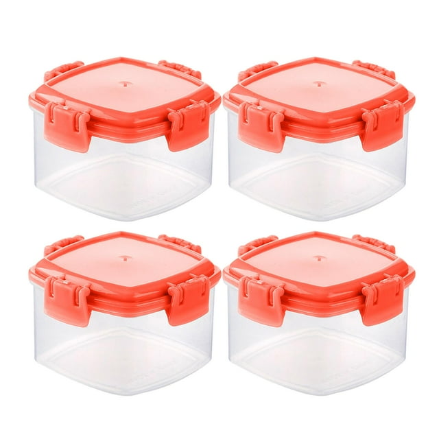 S SERENABLE 4Pcs Small Bottles Portable Food Storage Container Seasoning Bottles Square Red