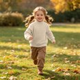 thumbnail image 3 of Mnyotv Kids Pullover Tops Boys Girl Fall Winter Base Layer Sweaters Unisex Long Sleeve Thermal Sweater Size 5-6 Years, 3 of 9
