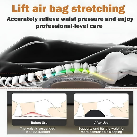 XIRQI Smooth Spine Triple Fusion Back Massager,3-in-1 Back Massager with Traction Lifting Vibration Heat Compress for Neck Shoulder Back Pain Relief