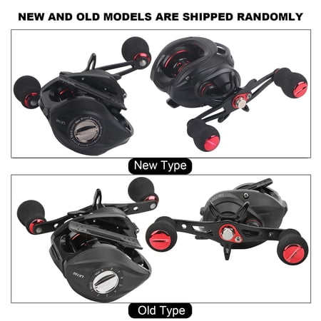 Black Red 18+1 Bearing Magnetic Brake Casting Fishing Reel with Metal Spool 7.2:1 Gear Ratio 8KG Drag