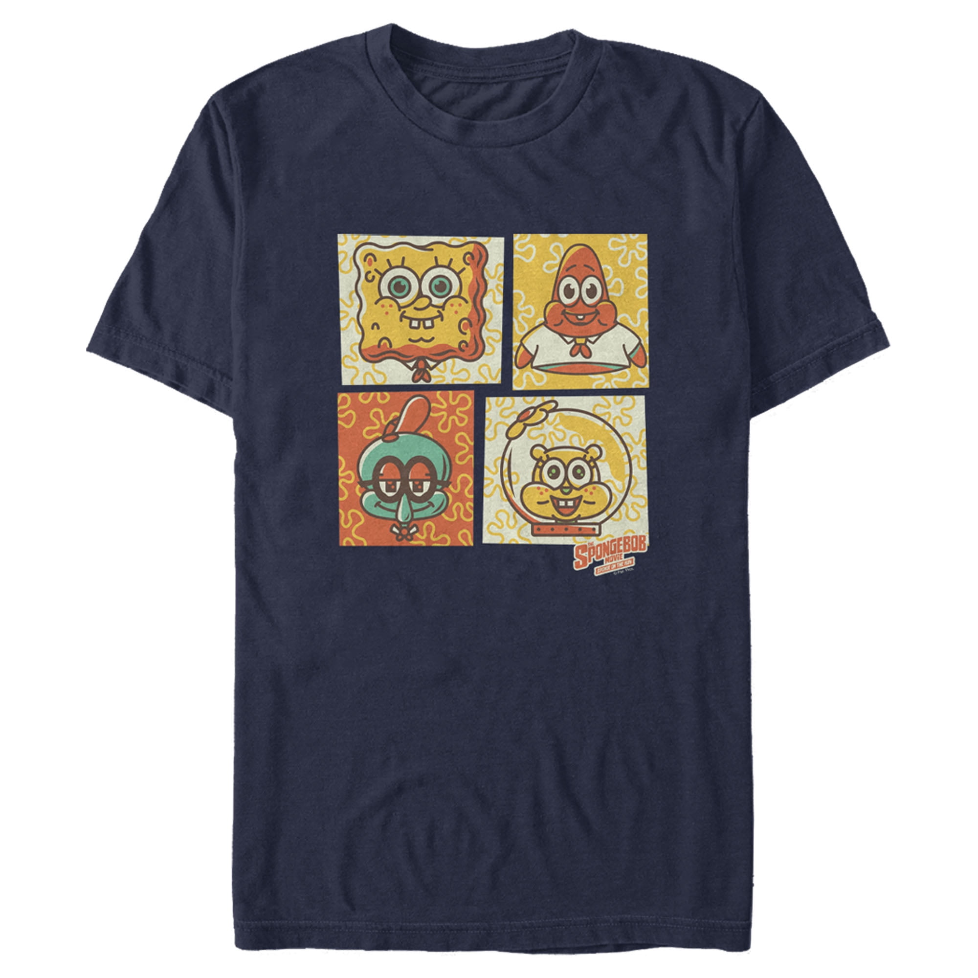 Men's SpongeBob SquarePants Sponge on the Run Camper Panels  Graphic Tee Navy Blue Small
