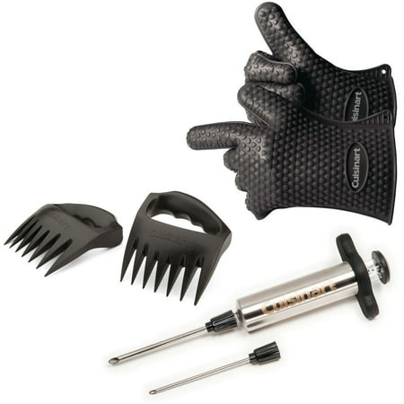 Cuisinart® 7-Piece BBQ Pit Kit - Set Includeds Meat Shredding Claws, Silicone Gloves, Meat Injector With Replacement