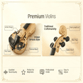 thumbnail image 6 of 4/4 Full Size Violin, Unique Butterfly Painted Acoustic Violin Set with Lightweight Hard Case, Bow, Rosin, Tuner, Shoulder Rest, Complete Starter Kit for Beginners Adults, 6 of 9