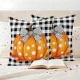 thumbnail image 3 of Fall Thanksgiving Pumpkins Outdoor Waterproof Pillow Covers, Autumn Maple Vintage Bow Plaid Decorative Square Throw Pillowcase Sofa Cushion Sham for Patio/Couch/Chair, 26"x26" 2 Pack, 3 of 8