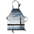 thumbnail image 1 of Lighthouse Apron Foggy Atmosphere Marine Life Navigation Journey Seascape Digital Style, Unisex Kitchen Bib Apron with Adjustable Neck for Cooking Baking Gardening, Bluegrey Chocolate, by Ambesonne, 1 of 3