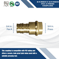 thumbnail image 2 of 5 pc XFITTING 3/4 Pex A x 3/4 Press Coupling, 202-3-6=5XX, 2 of 4