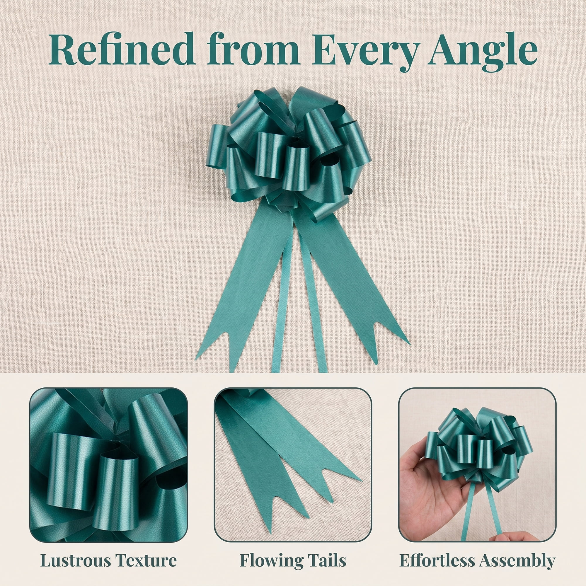 Unique Bargains Crush-Resistant Metallic Bows for Gift Wrapping and Decoration Dark Green