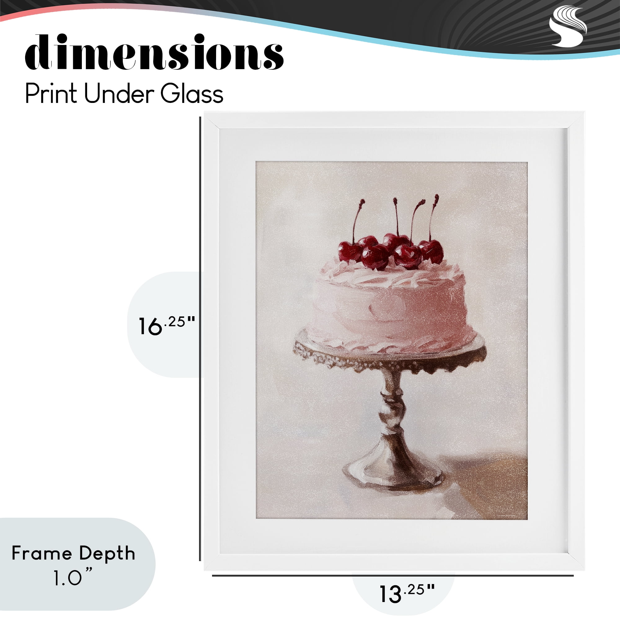 Stupell Industries Cherry Cake Delight White Framed Print Under Glass, design by Svetlana Aleynikova