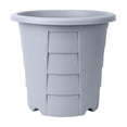 thumbnail image 2 of YHAICO Large Dark Gray Plastic Planter - Thickened Round Flower Pot for Houseplants, Breathable Design with Tray to Prevent Water Stagnation, Modern Indoor Outdoor Decor, 2 of 5