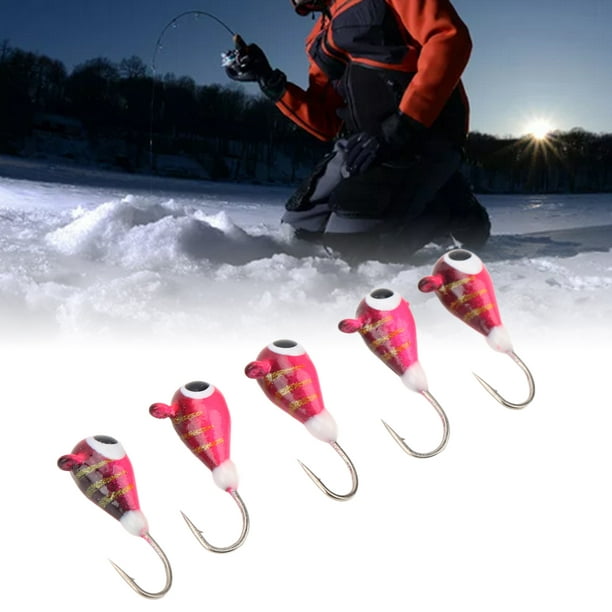 Ice Fishing Jigs, Big Eyes 5 Pcs Ice Fishing Lures Life Like Swimming  Action High Carbon Steel High Strength For Freshwater