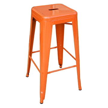 AmeriHome 4 Piece Orange Finish 24-inch Metal Backless Bar Stools