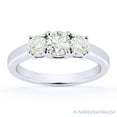 thumbnail image 2 of Round Brilliant Cut Charles & Colvard Moissanite 3-Stone Engagement Ring in 14k White Gold, 2 of 4