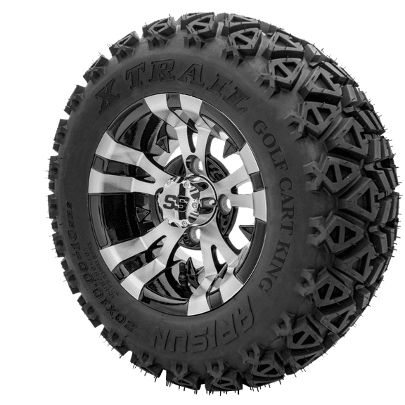 Golf Cart Wheels and Tires - 10" SS & (20x10-10 or 22x11-10) Vampire - Set of 4