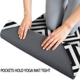 thumbnail image 3 of Black White Square Checkered Pattern Hot Yoga Mat Towel Non Slip for Hot Yoga - Quick-Drying Yoga Mat Cover with 4 Corner Pockets with Travel Bag - Hot Yoga Towel Non Slip 70"x26", 3 of 6