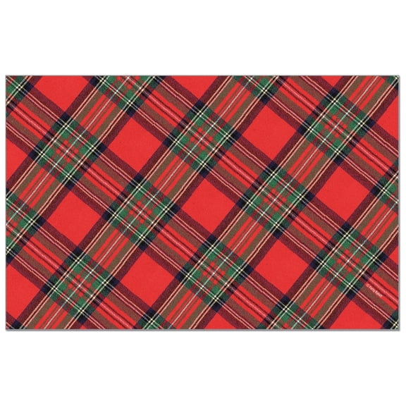 CounterArt "Christmas Plaid" 24 Sheet Reusable Premium Paper Stock Placemats