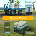thumbnail image 5 of SPECSTAR Mesh Steel Garden Cart 880lb. Capacity, 38" x 21" with Removable Sides and 10 inch Wheels, Blue, 5 of 8
