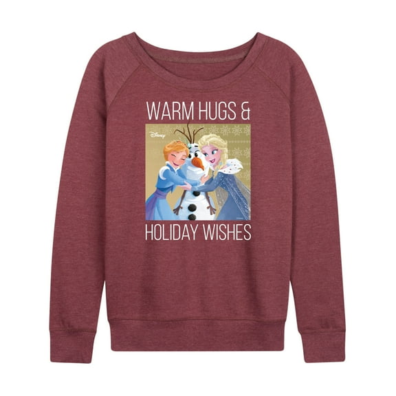 Frozen 2 - Warm Hugs Holiday Wishes - Women's Lightweight French Terry Long Sleeve Shirt