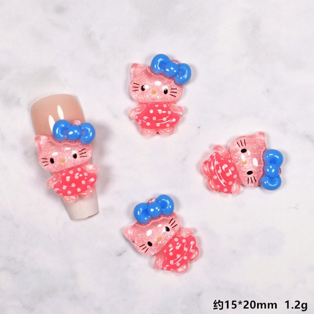 Hello Kitty-dijes de uñas para decoración de puntas de uñas acrílicas, joyería Kawaii Sanrioed Mymelody, gemas