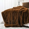 thumbnail image 6 of Battilo Brown Fluffy Faux Fur Throw Blanket,Cozy Plush Fuzzy Fur Blanket for Couch,Sofa,Bed,60"x80", 6 of 9