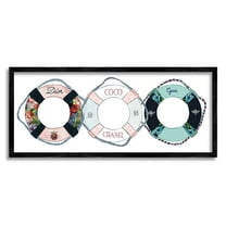 Stupell Industries Trendy Fashion Nautical Life Ring Buoy Graphic Art Black Framed Art Print Wall Art, Design by Amelia Noyes