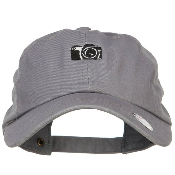 Mini Camera Embroidered Unstructured Cap - Grey OSFM