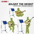 thumbnail image 2 of 5Core Portable Tripod Adjustable Folding Music Stand Note Holder, Blue, 2 of 9