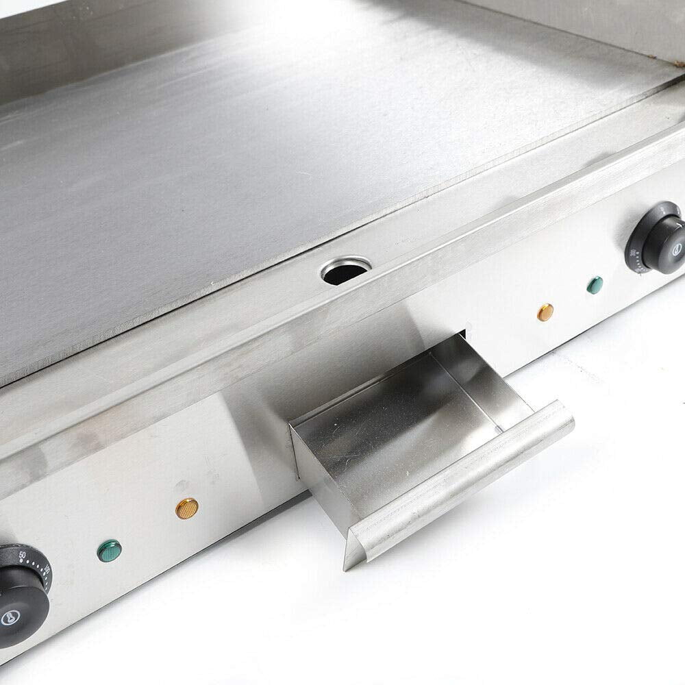 FETCOI 4400W Commercial Electric Counter-top Griddle with Thermostatic Controls Adjustable Temperature 50°C to 300°C 110V / 60Hz