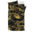 thumbnail image 1 of Juego de cama abanico dorado con motivos japoneses-Negro, 1 of 4