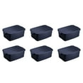 thumbnail image 1 of Open Box Rubbermaid Roughneck 3 Gal Storage Tote Container, Blue (6 Pack), 1 of 7