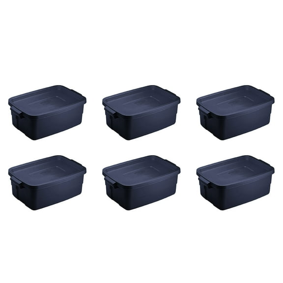 Rubbermaid 3 Gallon Stackable Storage Container, Dark Indigo (6 Pack)