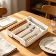 thumbnail image 6 of Silverware Drawer Organizer Tray, Cutlery Storage Holder With 5 Slot Divided Compartments, Plastic Kitchen Utensil Tray For Spoons Forks Knives, 6 of 8