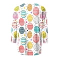 thumbnail image 5 of Bainana Easter Women's T-Shirt Fashion Egg Printed Casual 3/4 Sleeve Round Neck T Shirt Top Ladies Festival Casual Tshirts Multicolour Size L, 5 of 5