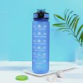 thumbnail image 3 of Vasos de agua de 1000 ml para adultos y niños hervidor deportivo motivacional con degradado de paja (azul) Sywqhk Libre de BPA, 3 of 6