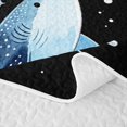 thumbnail image 5 of Manfei Cartoon Ocean Quilt King, Galaxy Whale Shark King Coverlet Set, Black Blue, 3-Piece, 1 Bedspread and 2 Pillowcases, 5 of 7