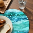 thumbnail image 3 of Turquoise Marble Round Placemats Set of 2 for Dinning Tables,Heat-proof Braided Table Mats 15 Inch,Gradient Abstract Sea Waves Bubble Washable Place Mat for Kitchen Restaurant Party Table Decor, 3 of 9