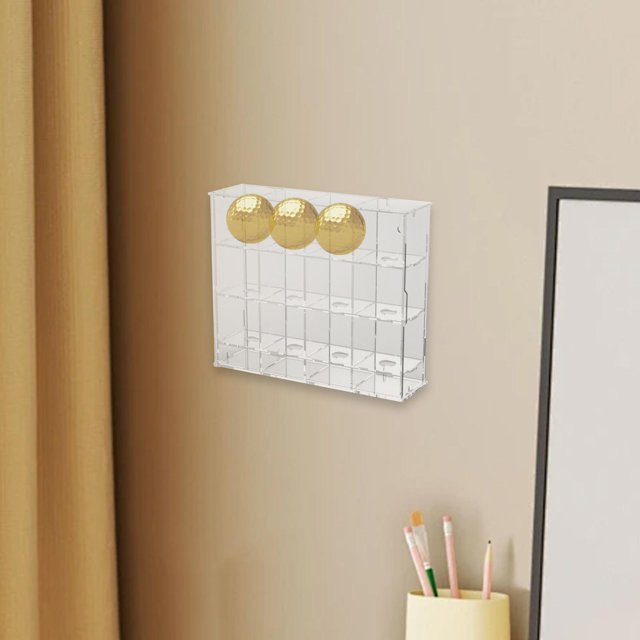 Colaxi Golf Ball Display Case Cabinet Wall Mounted Protection Golfer's Gift Clear Table Tennis Rack for Golf Enthusiast Collectibles 12 Grids